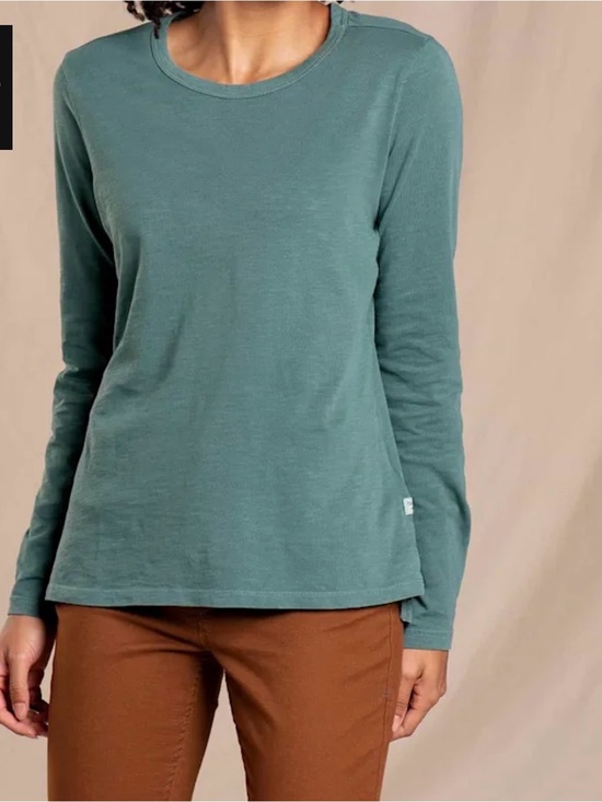 Toad&Co Tops - Toad&Co Women's Long-Sleeve organic cotton Crew Tee in Teal Green Size medium